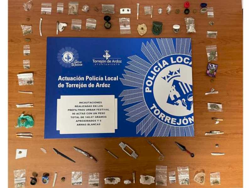 Torrejón – Poliția Locală din Torrejón de Ardoz a efectuat 90 de sesizări de confiscare de stupefiante și a confiscat 6 cuțite în punctele de control…