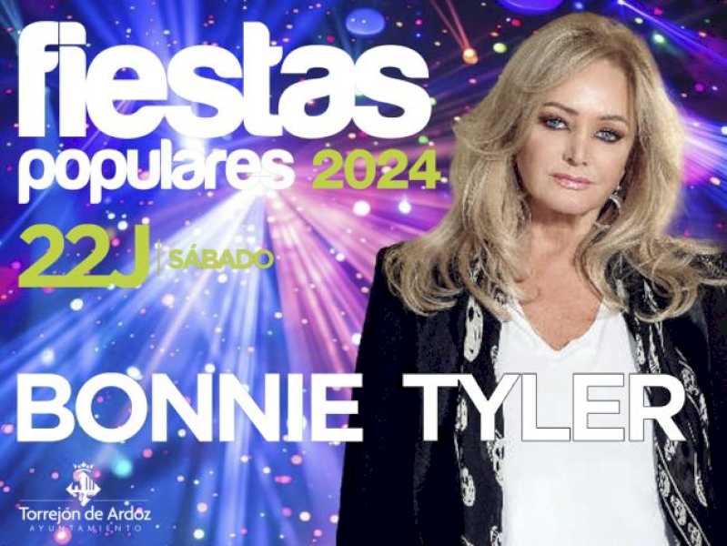 Torrejón – Astăzi, sâmbătă, 22 iunie, Festivalurile Populare continuă cu concertul Bonnie Tyler, Matinalul Copiilor, Târgul de Zi…