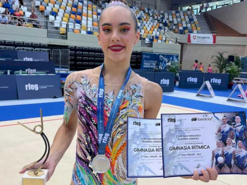 Torrejón – Torrejonera, Bárbara Herrera, vicecampioana Spaniei la gimnastică ritmică pe echipe la categoria absolută copii