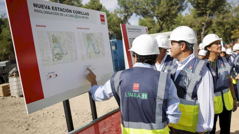 Comunitatea Madrid avansează în construcția viitoarei stații Comillas de pe linia 11 de metrou