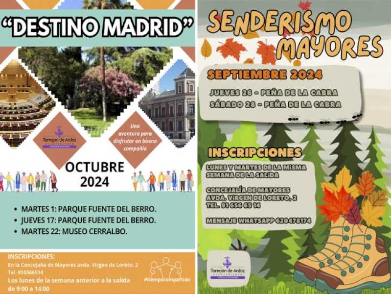 Torrejón – Sezonul activităților a revenit pentru cei mai vechi Torrejoneros cu „Destino Madrid” și Programul de drumeții, care se adaugă…