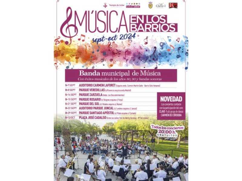 Torrejón – În această duminică, 29 septembrie, în Parcul Santiago Apóstol, inițiativa culturală gratuită „Muzica în cartiere” continuă…