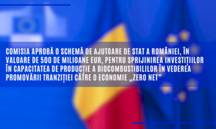 CE aprobă o schemă de ajutoare de stat a României, în valoare de 500 de milioane EUR, pentru sprijinirea investițiilor în capacitatea de producție a biocombustibililor