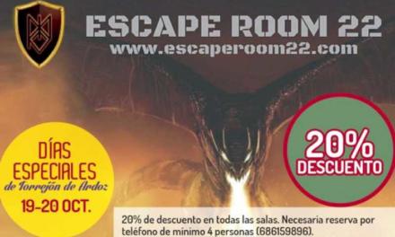 Torrejón – Escape Room 22 va avea zilele sale speciale mâine, sâmbătă, 19 octombrie și duminică, 20 octombrie, cu o reducere de 20% la toate…