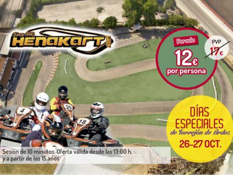 Torrejón – El circuito de karts Henakart tendrá sus Días Especiales de Torrejón de Ardoz este sábado 26 y el domingo, 27 de octubre