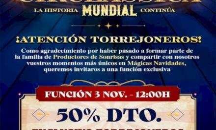 Torrejón – Los torrejoneros tendrán un descuento del 50% en las entradas para disfrutar de la función de Circlassica del domingo 3 de novie…