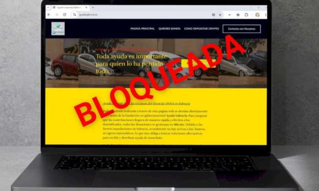 El Gobierno de España bloquea la web ayudavalencia.es por indicios de fraude