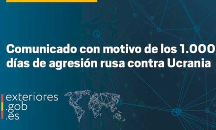 España reitera su condena a la ilegal e injustificada agresión de Rusia contra Ucrania