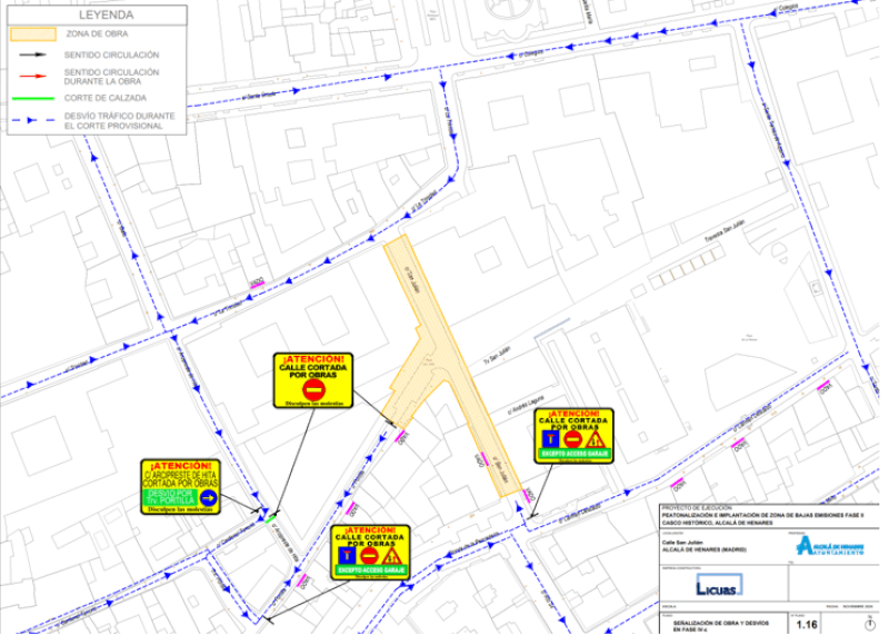 Alcalá – Policía Local informa: obras en la calle San Julián