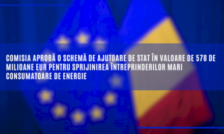 Comisia aprobă o schemă de ajutoare de stat în valoare de 578 de milioane EUR pentru sprijinirea întreprinderilor mari consumatoare de energie