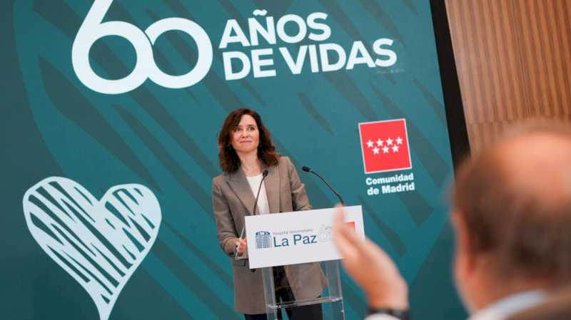 Díaz Ayuso celebra el 60º aniversario del Hospital La Paz: “La sanidad pública madrileña no conoce fronteras y solo cuenta la lucha por la vida”