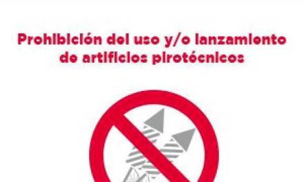 Alcalá – El Ayuntamiento de Alcalá recuerda la prohibición del uso y lanzamiento de artificios pirotécnicos