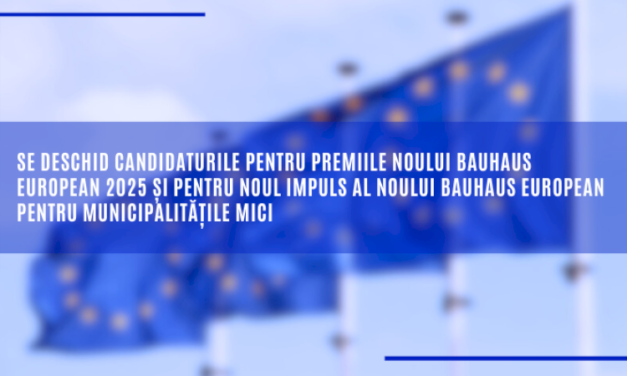 Se deschid candidaturile pentru Premiile noului Bauhaus european 2025 și pentru noul impuls al noului Bauhaus european pentru municipalitățile mici