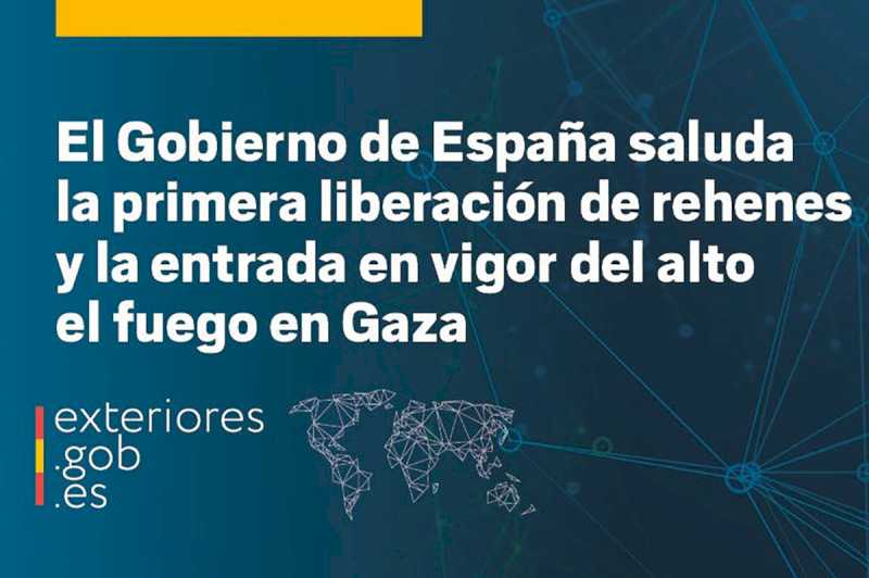 El Gobierno saluda la primera liberación de rehenes y la entrada en vigor del alto el fuego en Gaza