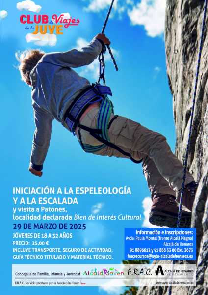 Alcalá – Abierto el plazo de inscripción para participar en un viaje a Patones con iniciación a la espeleología y a la escalada